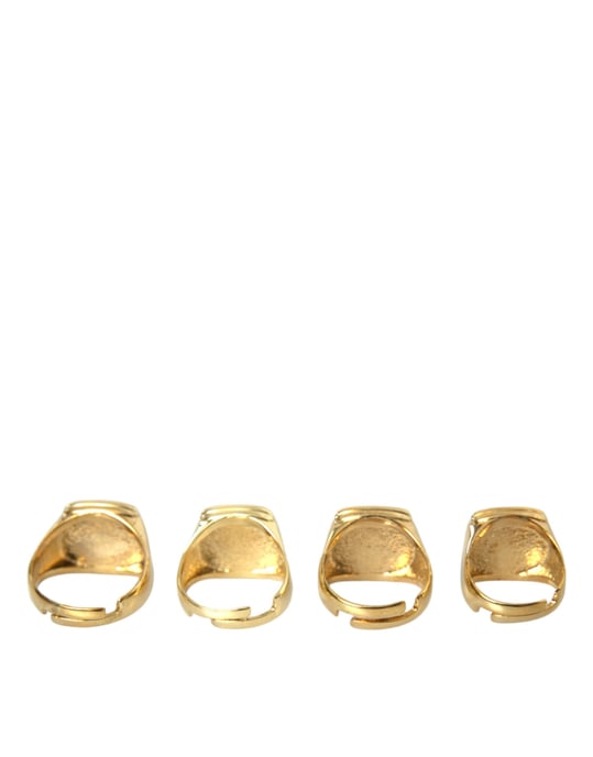 Goldmessing KING Emaille Set aus 4 Ringen - Image 4
