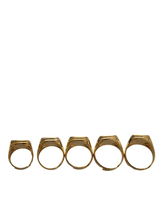 Goldmessing ROYAL Emaille Set von 5 Ringen - Image 2