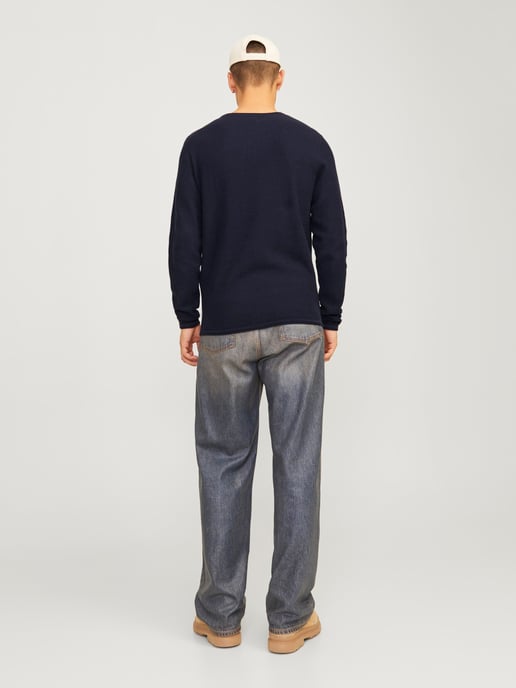 Jack & Jones Pullover Cooper Strick Rundhals Blau - Image 3