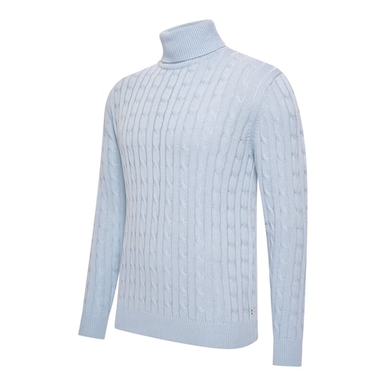 Cappuccino Italia Trui Aosta Kabelpullover Blau - Image 1