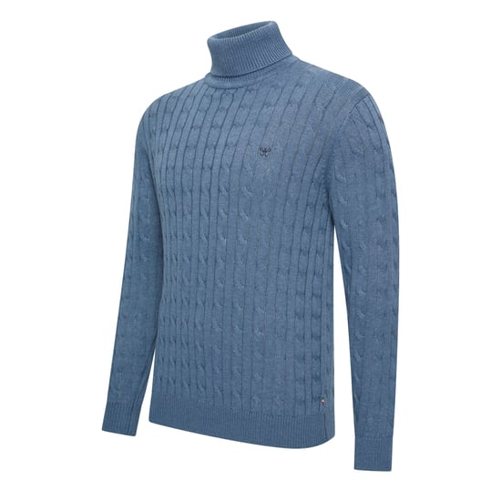 Cappuccino Italia Trui Aosta Kabelpullover Blau - Image 1