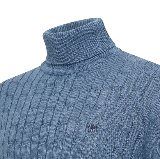 Cappuccino Italia Trui Aosta Kabelpullover Blau - Image 2