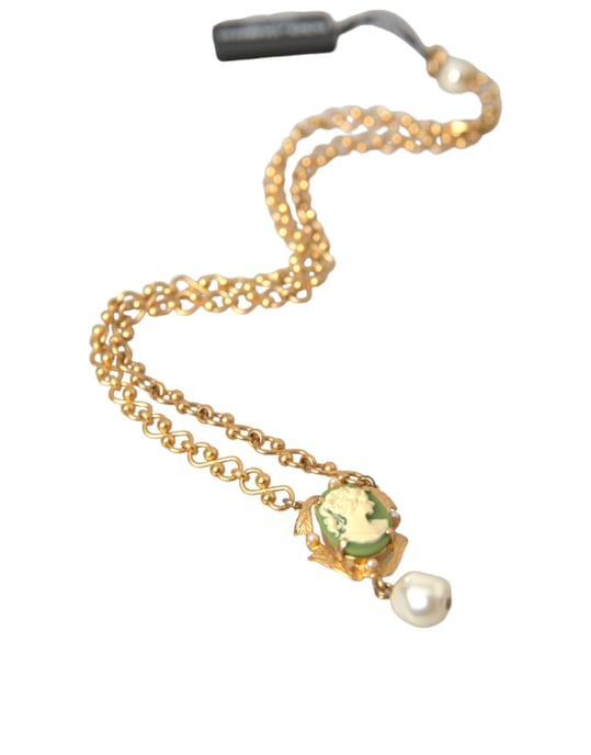 Goldene Messingkette mit Perlenanhänger - Image 5
