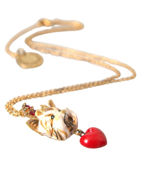 Goldene Messingkette mit Herzanhänger für Hunde - Image 4