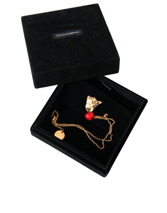 Goldene Messingkette mit Herzanhänger für Hunde - Image 5