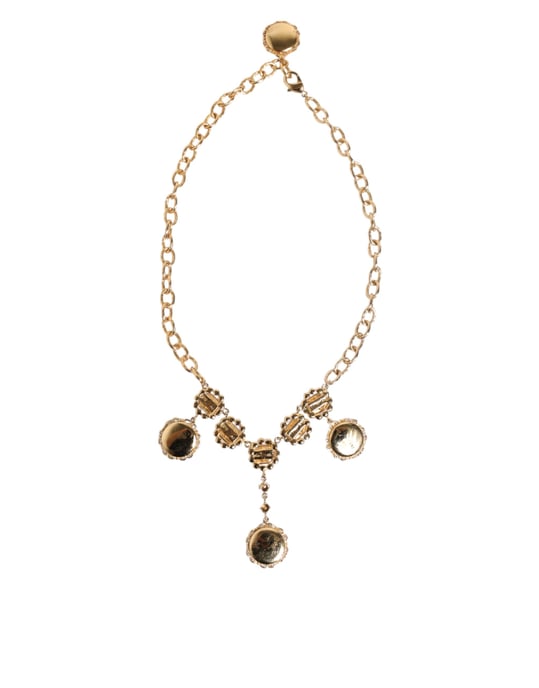 Goldene Kristalluhren-Anhänger Statement Schmuck Halskette - Image 5