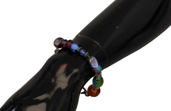 mehrfarbige Silberkette mit Messingperlen und Karabinerschließe Armband - Image 2