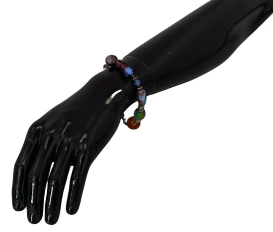 mehrfarbige Silberkette mit Messingperlen und Karabinerschließe Armband - Image 3