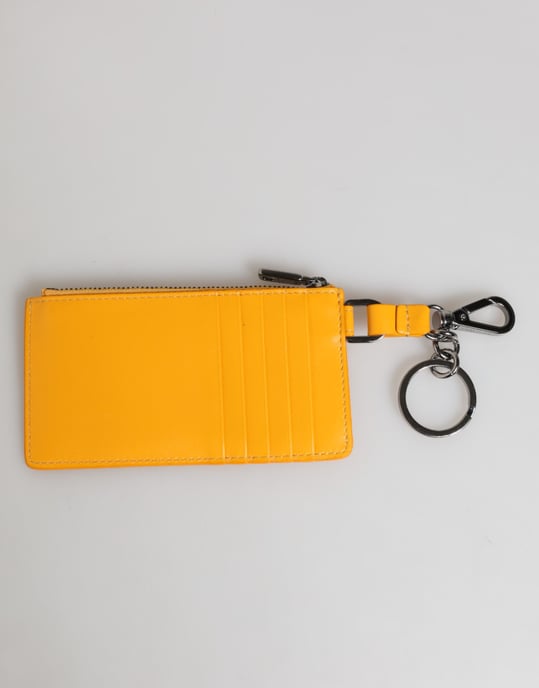 Gelbes Orange Leder Kreditkarten Schlüsselanhänger Clip-On Geldbörse - Image 5