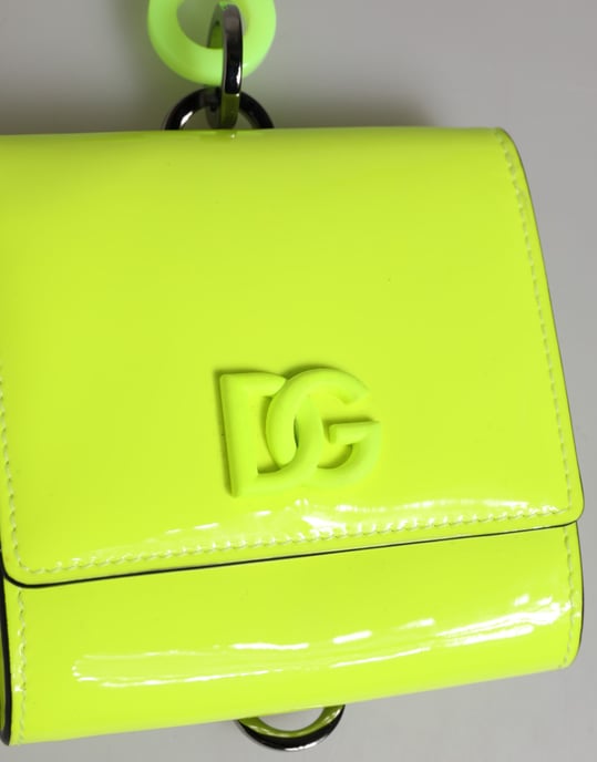 Gelbgrünes Bifold DG Logo Halsband Kartenhalter Geldbörse - Image 3