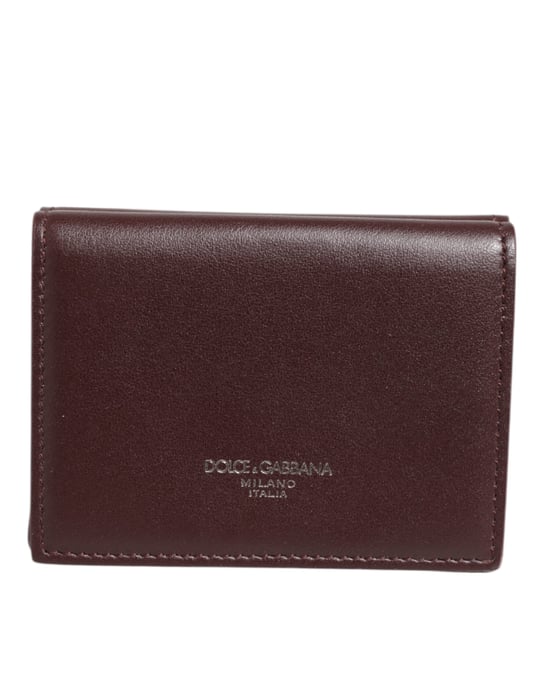 Leder geprägt Logo Dreifach Kartenhalter für Herren Dunkelbraun - Image 1