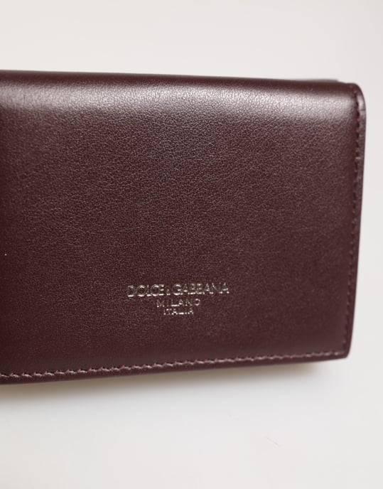 Leder geprägt Logo Dreifach Kartenhalter für Herren Dunkelbraun - Image 2