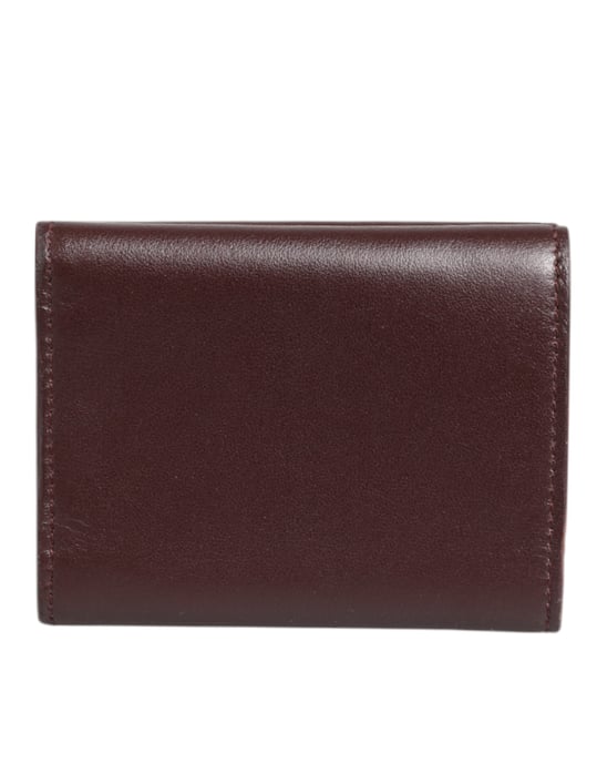 Leder geprägt Logo Dreifach Kartenhalter für Herren Dunkelbraun - Image 4