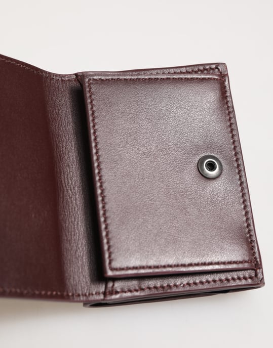 Leder geprägt Logo Dreifach Kartenhalter für Herren Dunkelbraun - Image 5