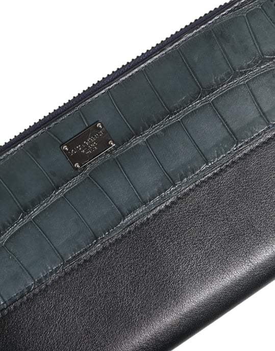 Schwarze Blaue Exklusive Leder Herren Continental Clutch Geldbörse - Image 5