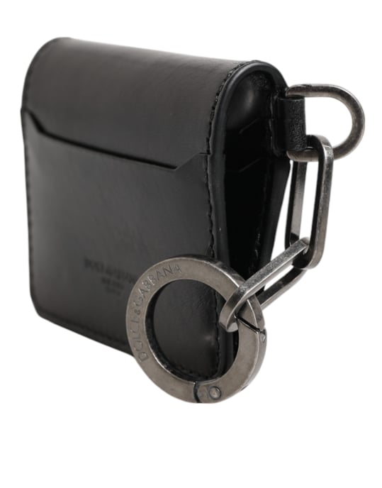 Geldbörse aus schwarzem Leder mit geprägtem Logo, Schlüsselanhänger und Kartenhalter Geldbörse - Image 3