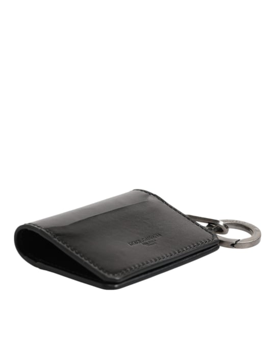 Geldbörse aus schwarzem Leder mit geprägtem Logo, Schlüsselanhänger und Kartenhalter Geldbörse - Image 5