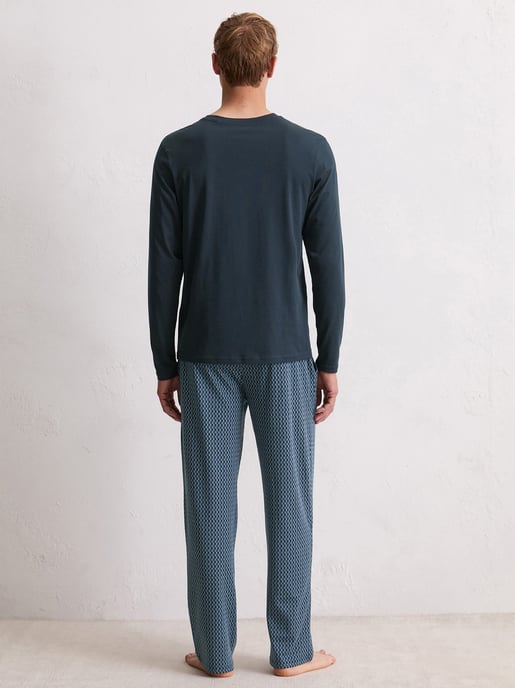 Marc O'Polo Herren Pyjama Blend & Pair CottonSchlafanzug, Pyjama Set, Nachtwäsche - Image 3