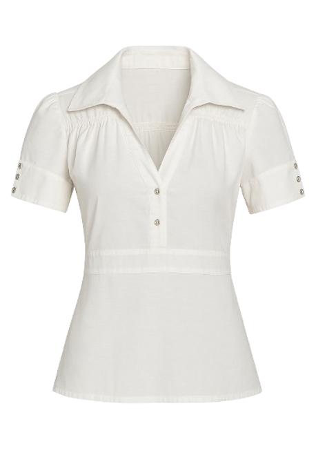 Weiße Bluse mit Knopfleiste – Klassische Eleganz mit modernem Touch - Image 1
