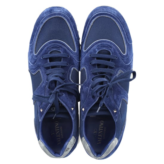Valentino Garavani Soul AM Sneakers aus navyblauem Wildleder und Mesh - Image 3