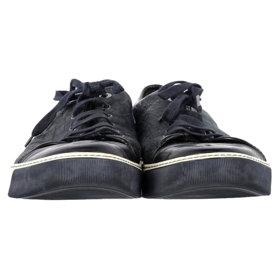 Lanvin DBB1 Krokodil-Prägung Sneakers aus marineblauem Leder - Image 2