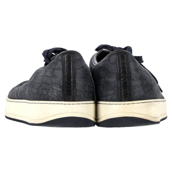 Lanvin DBB1 Krokodil-Prägung Sneakers aus marineblauem Leder - Image 5