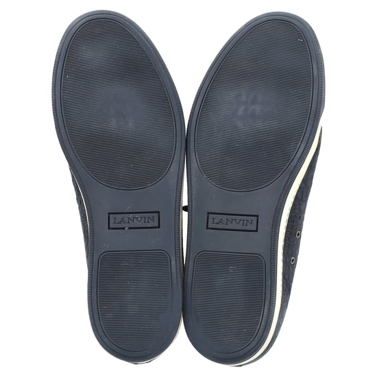 Lanvin DBB1 Krokodil-Prägung Sneakers aus marineblauem Leder - Image 6