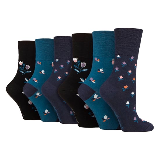 6er-Pack Damen Nicht-Elastische Lockere Muster Baumwoll-Socken - Image 1
