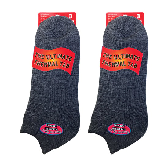 Sock Snob 6 Paar Damen gepolsterte Thermo-Trainersocken - Grau - Image 2