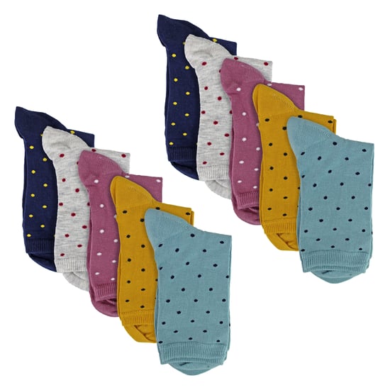 10 Paar Damen Multifarbige Socken - Weiche Baumwollreiche Punkte Alltagsocken - Image 3