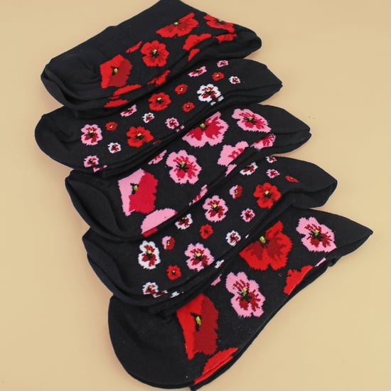 10 Paar Damen Poppy Fußbett-Socken - Weiche, baumwollreiche, florale Alltagsocken - Image 5