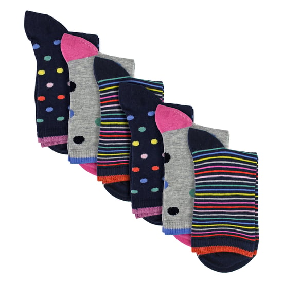 6 Paar Damen Socken mit Punkte- und Streifenmuster - Weiche, baumwollreiche Alltagssocken - Image 3
