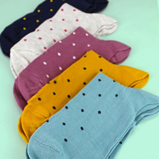 5 Paar Damen Mehrfarbige Punkte Socken - Weiche Baumwollreiche Polka Dot Alltagssocken - Image 5
