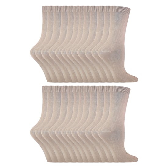 24 Paar Damen Einfarbige Baumwollreiche Kniestrümpfe - Image 1