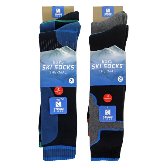 4er-Pack Jungen Thermo-Ski-Socken | Knielange Socken für Schneestiefel - Image 2