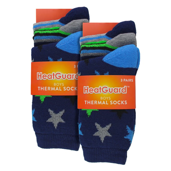 6 Paar Jungen warme Bett-Socken | Streifen- und Sternenmuster atmungsaktive Socken - Image 2