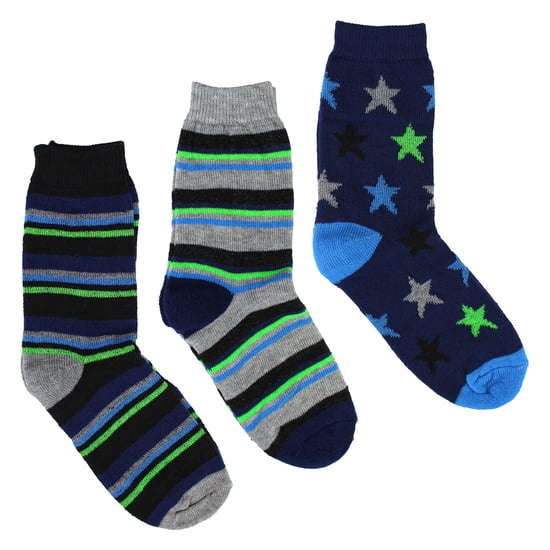 6 Paar Jungen warme Bett-Socken | Streifen- und Sternenmuster atmungsaktive Socken - Image 3
