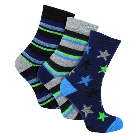 6 Paar Jungen warme Bett-Socken | Streifen- und Sternenmuster atmungsaktive Socken - Image 4