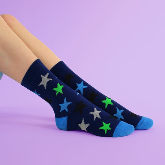 6 Paar Jungen warme Bett-Socken | Streifen- und Sternenmuster atmungsaktive Socken - Image 5