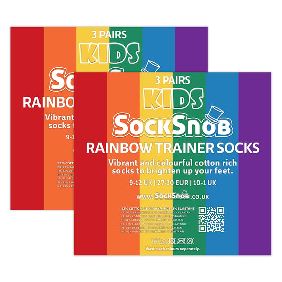 6er Pack Kinder Jungen Mädchen Regenbogen Trainer Baumwollsocken Bunte Streifen Socken - Image 2