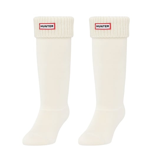 Hunter Waffle Hohe Weiße Stiefelsocken - Image 1