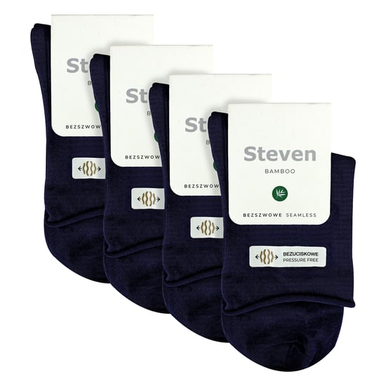 Steven 4er-Pack Damen-Socken aus Bambus, nahtloser Komfort - Marineblau - Image 2