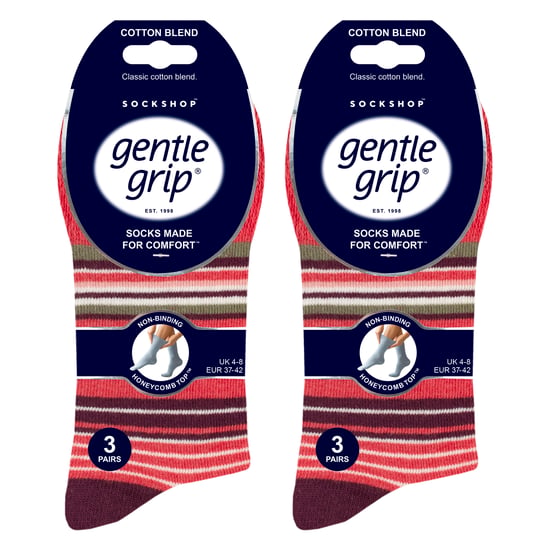 6er-Pack Damen Nicht-Elastische Lockere Oberschenkelmuster Baumwollsocken - Image 2