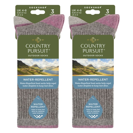 6 Paar Damen Wasserabweisende Mitteldicke Outdoor-Socken für Wandern & Spazierengehen - Image 2