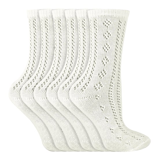6 Paar weiche, baumwollreiche, knielange weiße Uniformsocken für Kinder zur Schule - Image 1