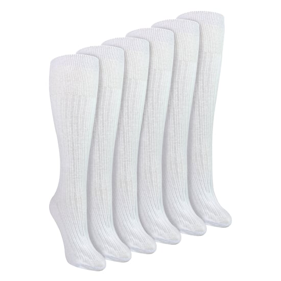 6 Paar Damen 100% Baumwolle Kniestrümpfe | Lange Ribbed Socken ohne elastischen Bund - Image 1