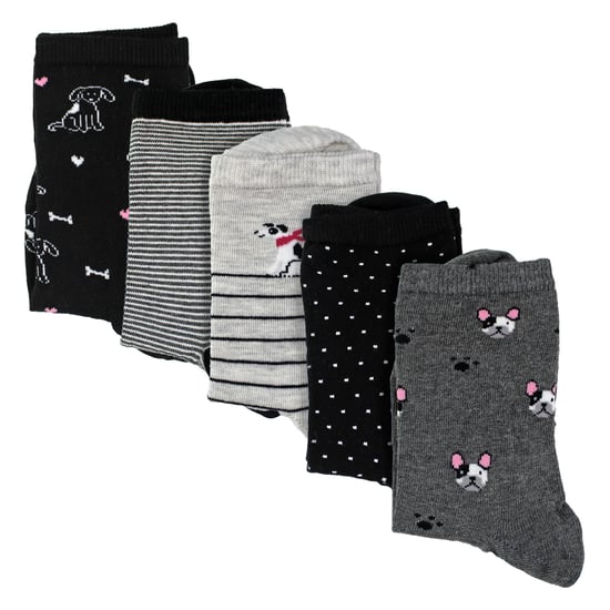 5 Paar Damen Socken mit Hundemuster - Weiche Baumwollsocken mit lustigem Hundedesign - Image 3