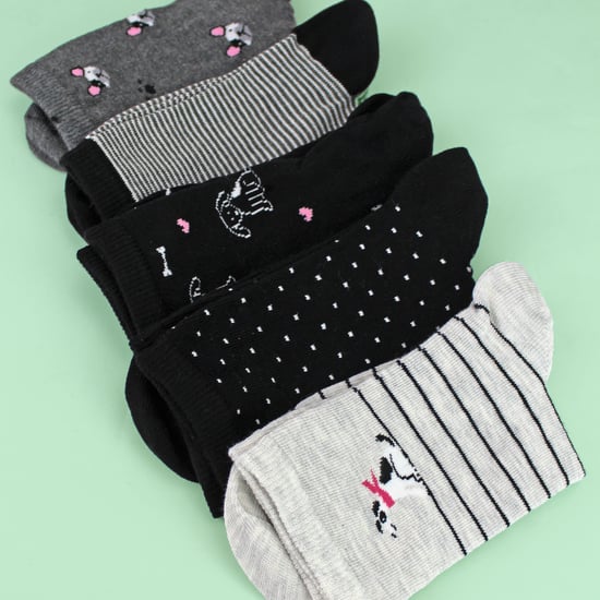 5 Paar Damen Socken mit Hundemuster - Weiche Baumwollsocken mit lustigem Hundedesign - Image 5