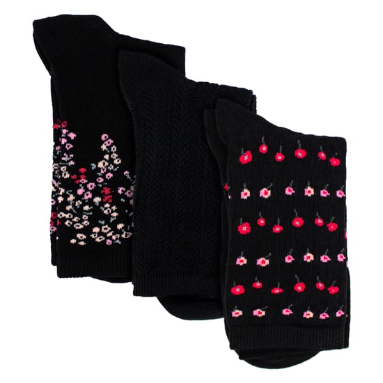 3 Paar Damen Socken mit Blumenmuster - Weiche Baumwollsocken für jeden Tag - Image 3