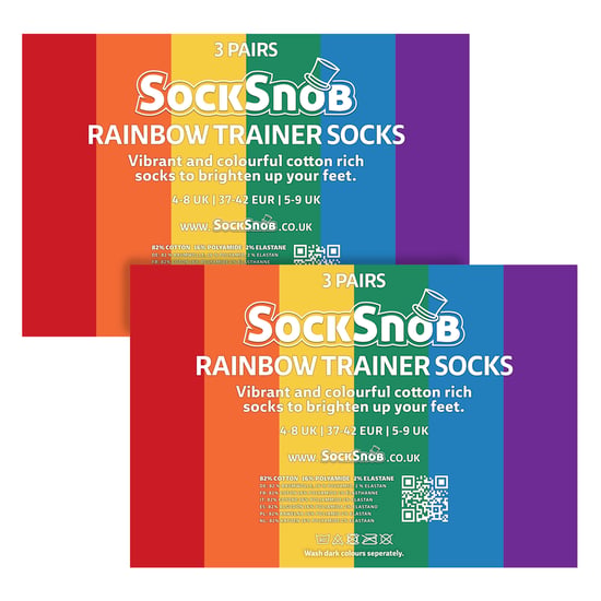 6er Pack Herren Damen Regenbogen Sneaker Baumwollsocken Bunte Streifen-Socken - Image 2